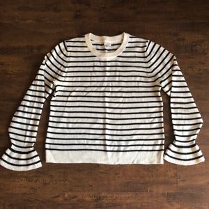NEVER WORN: J. Crew Stripped Black/White Sweater